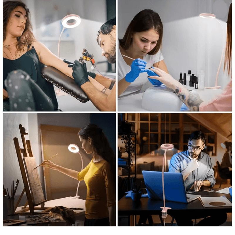 USB LED Clip On Desk Lamp Flexible Book Reading Light 2