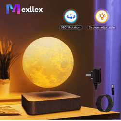 levitating moon magnetic floating night light 3d led lamp with wooden base