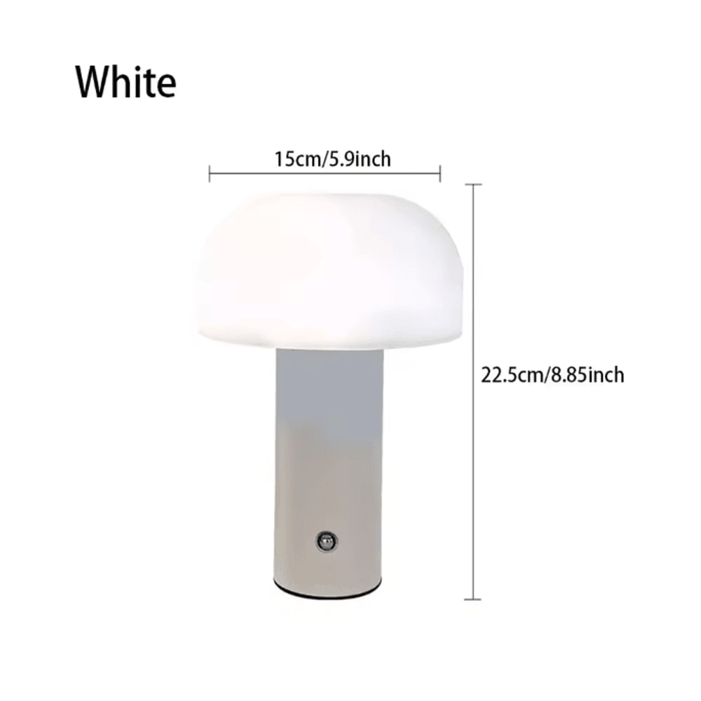Rechargeable LED Mushroom Table Lamp With 3 Color Dimming 4