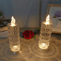 led crystal rose projection table lamp romantic diamond night light