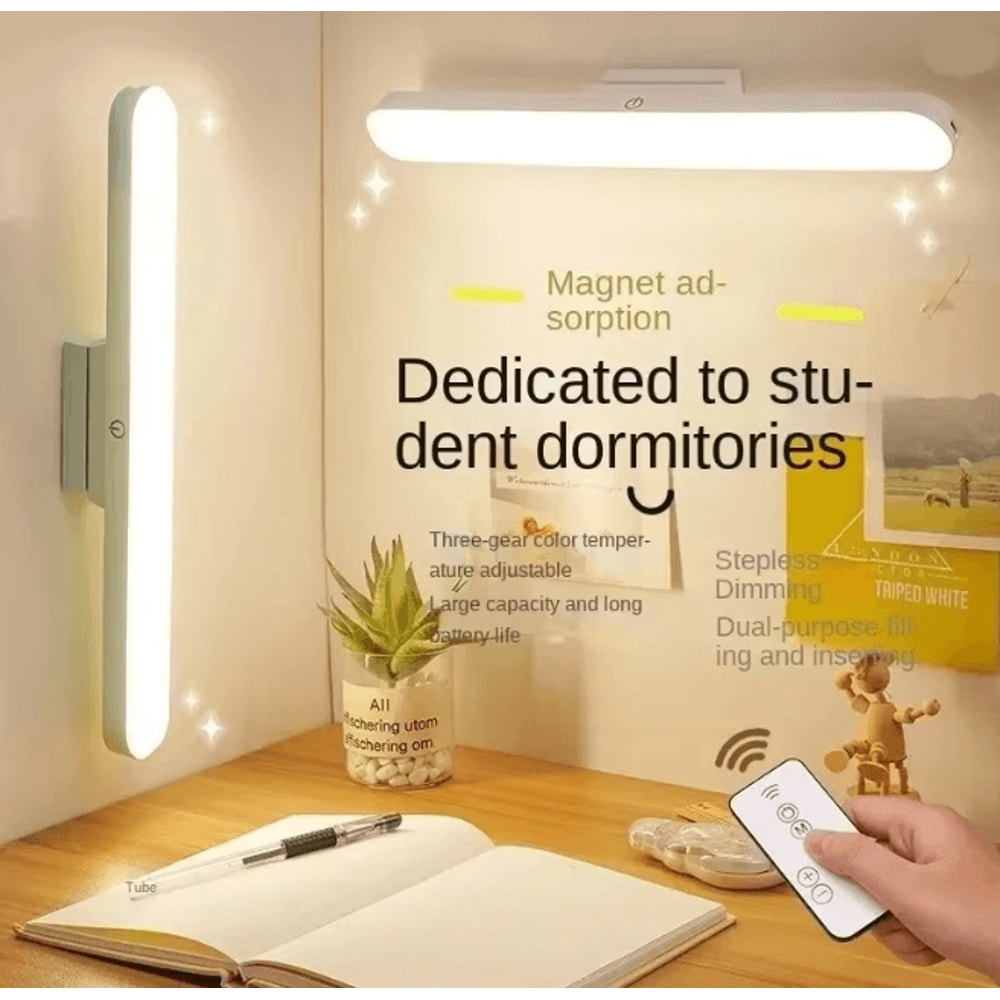 Magnetic LED Desk Lamp With Remote USB Rechargeable Eye Protection Light 0