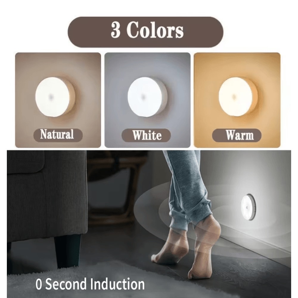 USB Rechargeable Motion Sensor LED Night Light Wireless Closet And Cabinet Lamp 2