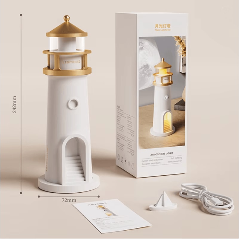 Moon Projection Lighthouse Lamp With Bluetooth Music And Remote Control 2