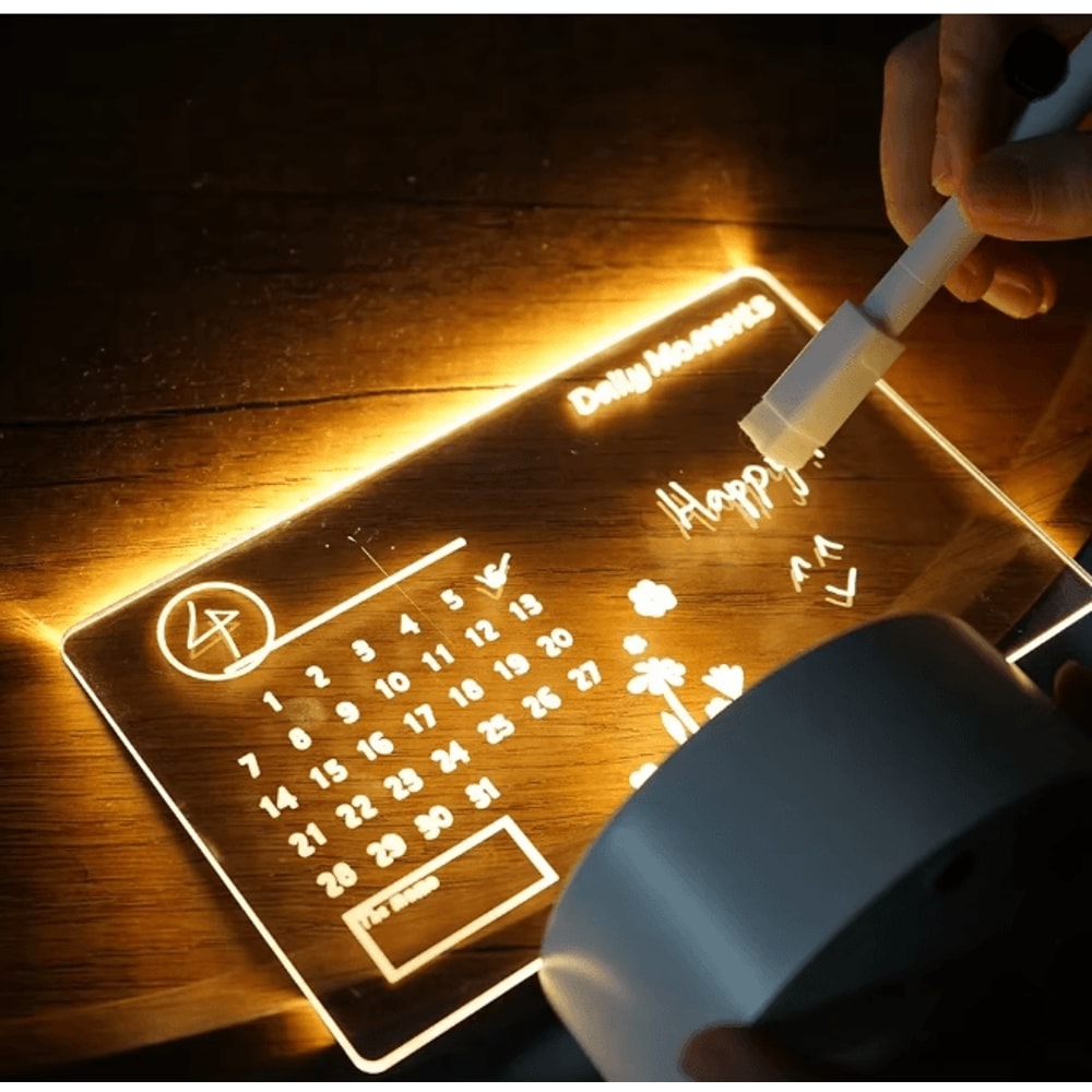 LED Handwritten Message Board Night Light USB Rechargeable Rewritable Note Lampde 1