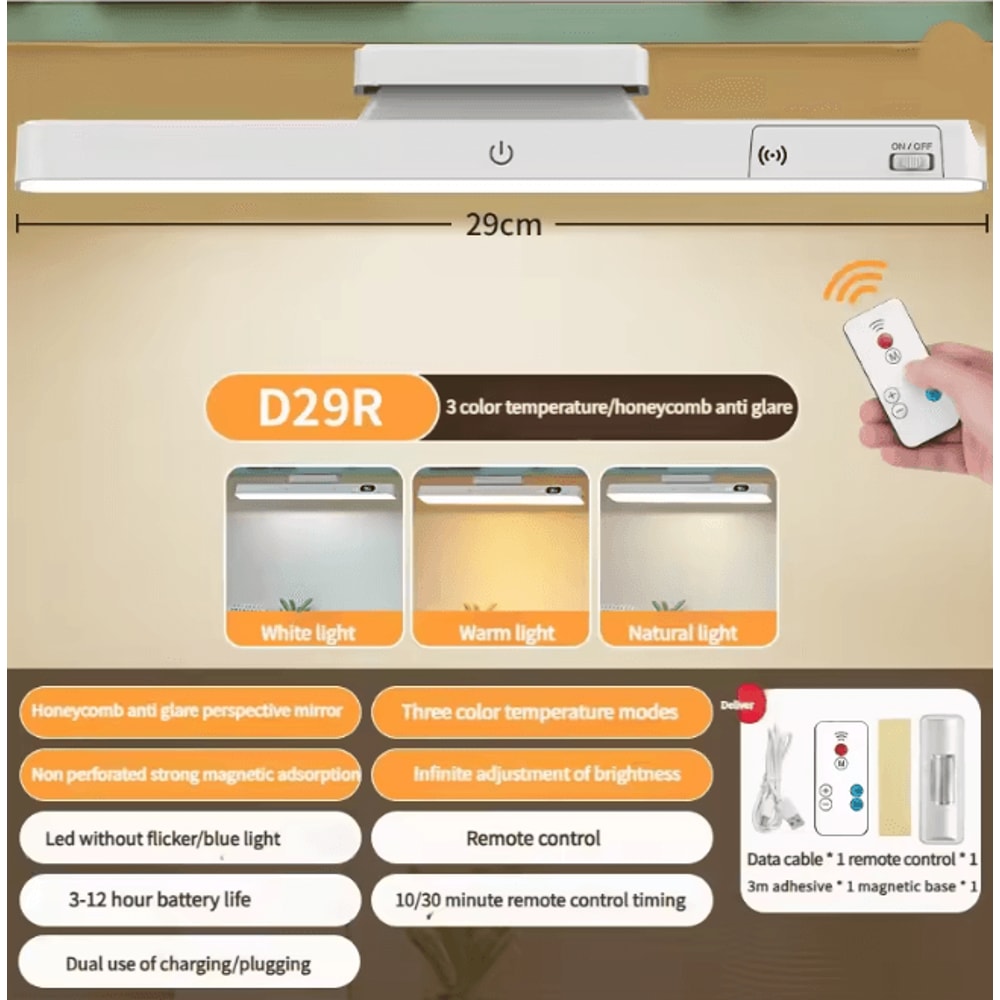 Magnetic Touch Table Lamp Rechargeable LED Desk Night Light 5