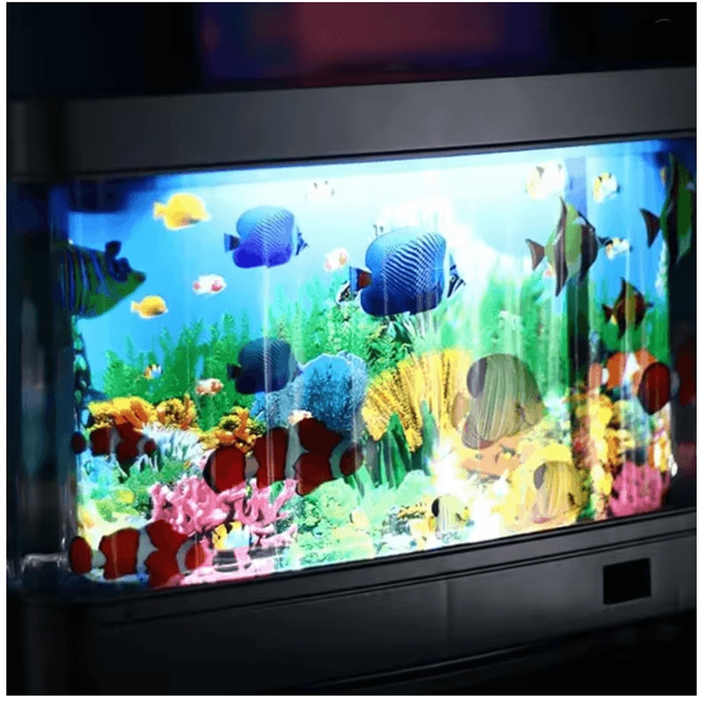Ocean Aquarium Decorative Lamp Virtual Moving Fish Night Light 1
