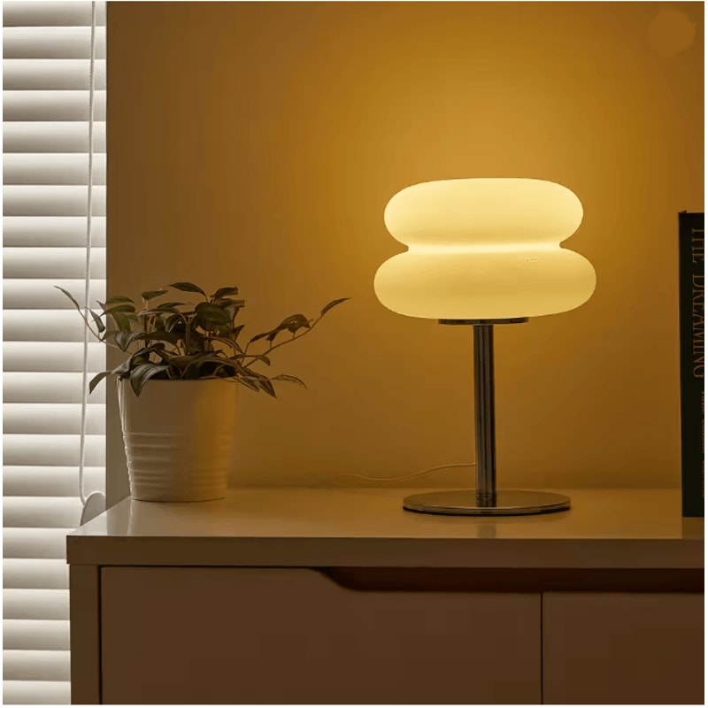 Creamy Style Bedside Table Lamp USB Plug Tri Color Dimming 1