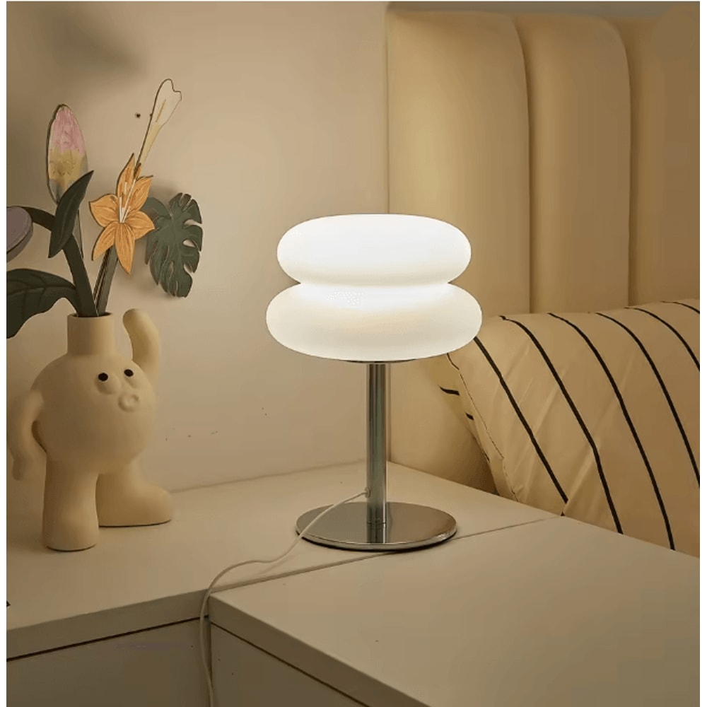 Creamy Style Bedside Table Lamp USB Plug Tri Color Dimming 2