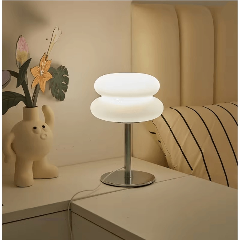 Creamy Style Bedside Table Lamp USB Plug Tri Color Dimming 2