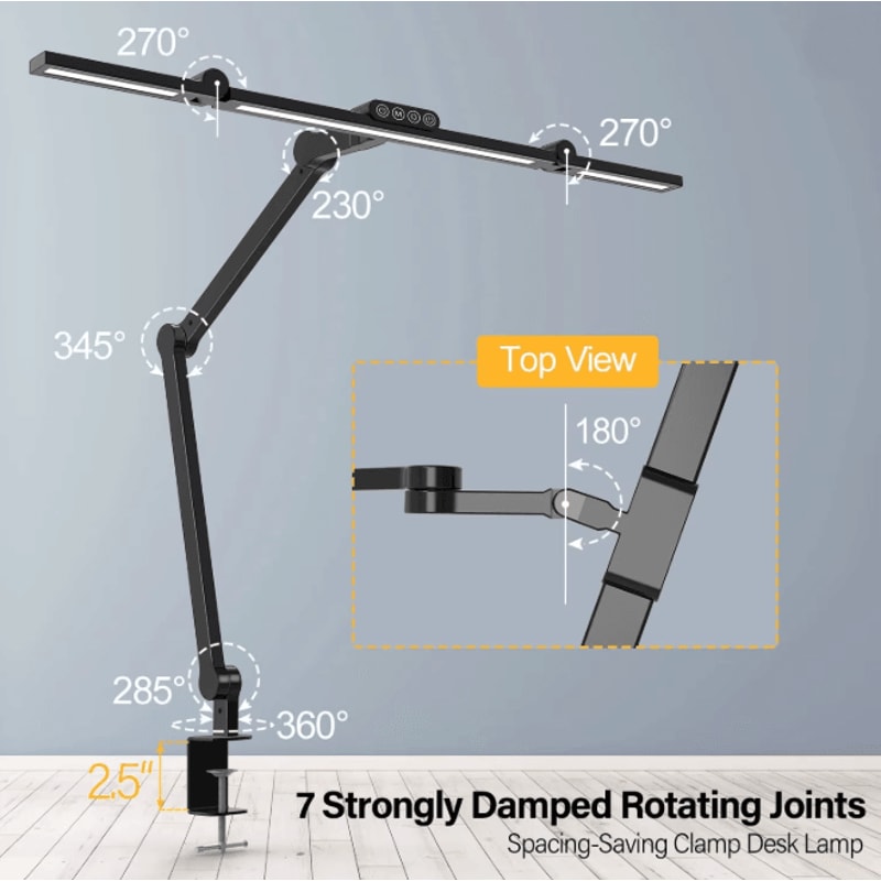 24W LED Desk Lamp With Clamp Auto Dimming Architect Light 4