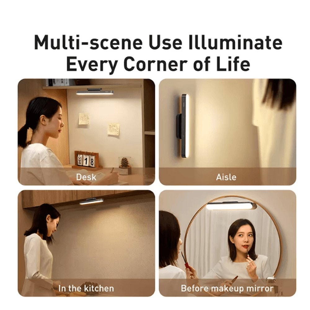 Baseus Magnetic Hanging Desk Light Rechargeable LED Stepless Dimming Lamp 3