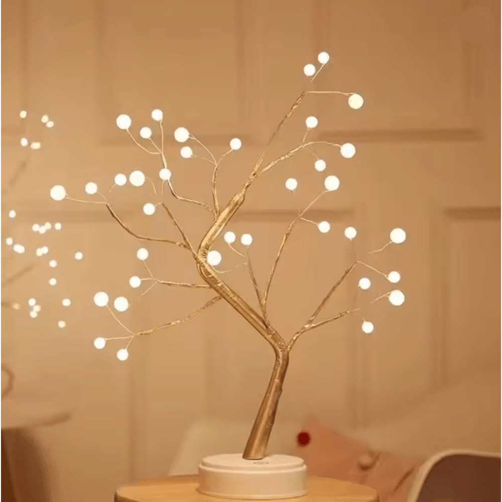 Cherry Blossom Bonsai LED Tree Night Light USB Touch Table Lamp 3