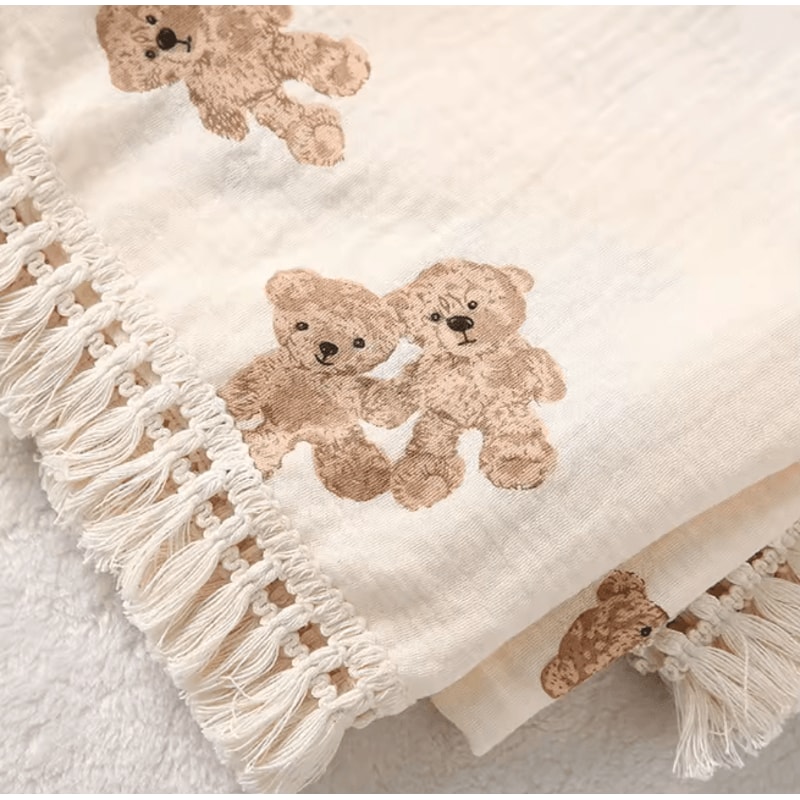 CuddleBear Muslin Baby Blanket Cotton Newborn Swaddle 2
