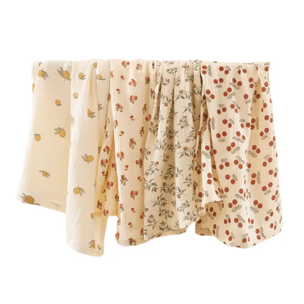 BloomSoft Cotton Swaddle Blanket Floral Muslin Baby Wrap 1