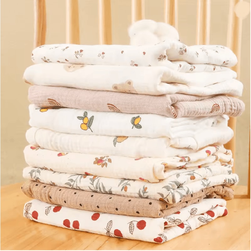 BloomSoft Cotton Swaddle Blanket Floral Muslin Baby Wrap 2