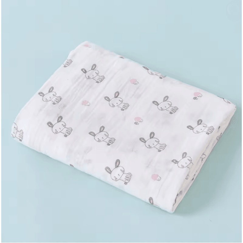 AirSoft Cotton Muslin Baby Swaddle Blanket Two Layer Summer Wrap 5