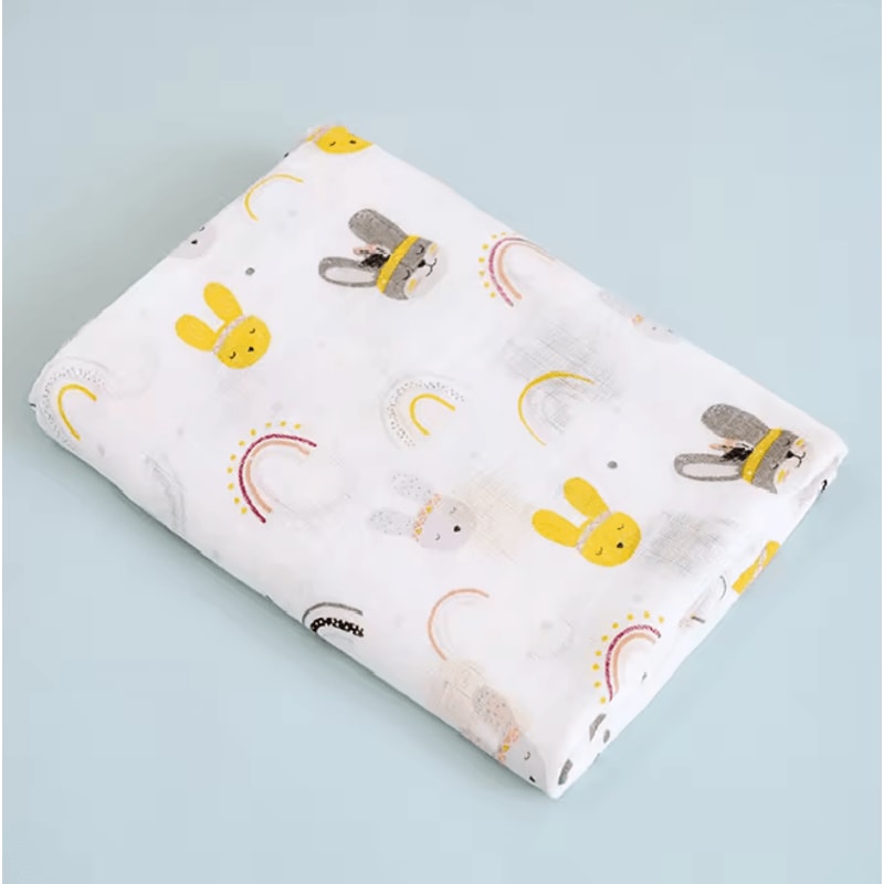 AirSoft Cotton Muslin Baby Swaddle Blanket Two Layer Summer Wrap 6