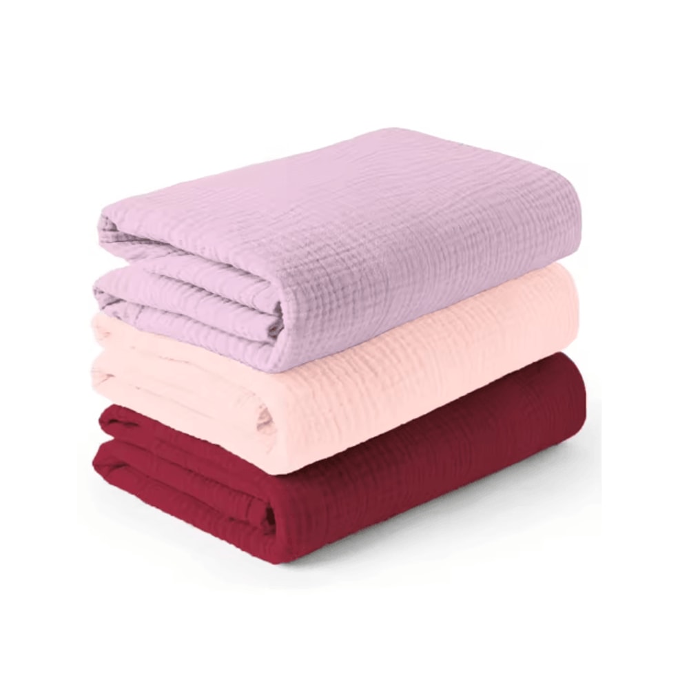 PureComfort 3 Pack Muslin Swaddle Blankets Soft Breathable Receiving Set 8