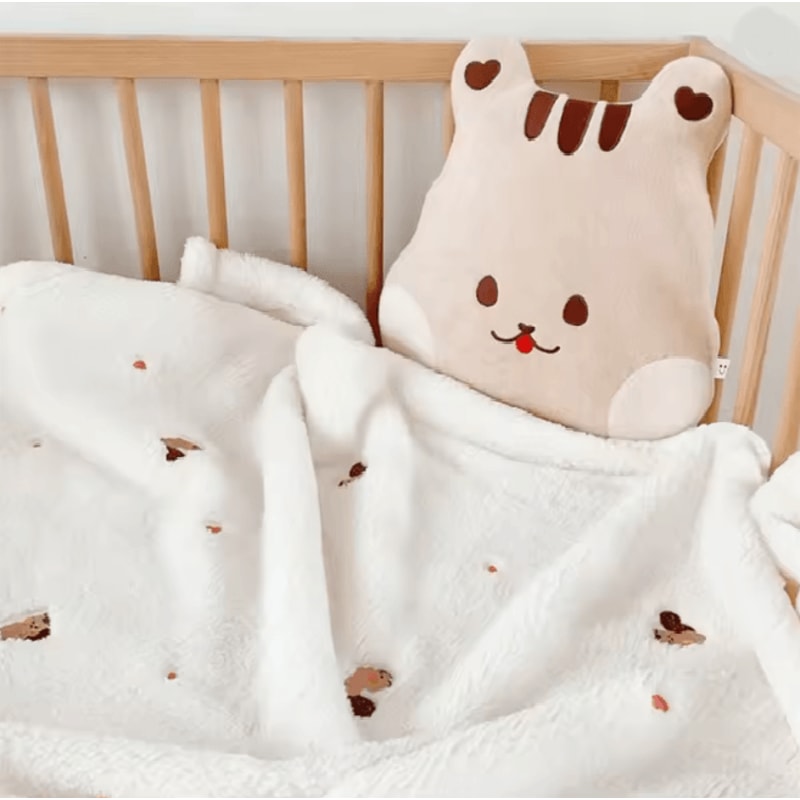 CoralCuddle Flannel Baby Blanket Warm Newborn Swaddle Wrap 3