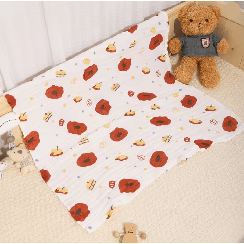 PureGauze Cotton Baby Bath Towel Four Layer Muslin Swaddle Blanket 9