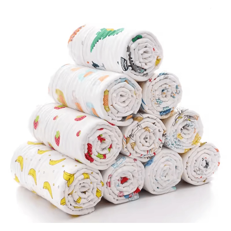 PureGauze Cotton Baby Bath Towel Four Layer Muslin Swaddle Blanket 1