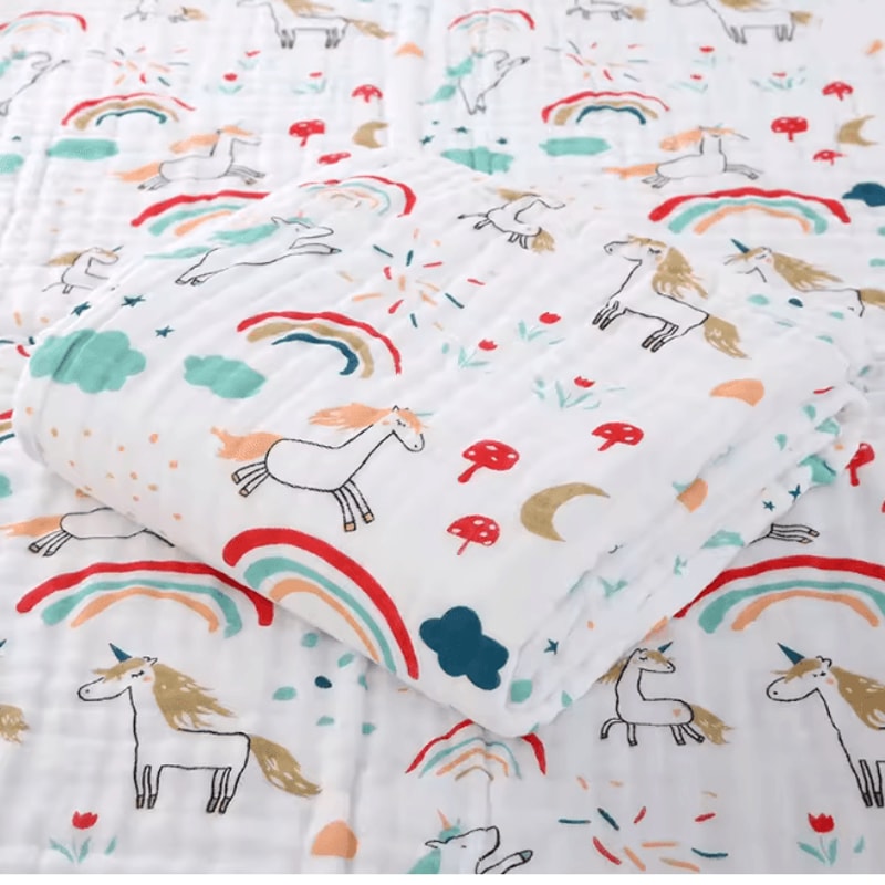 PureGauze Cotton Baby Bath Towel Four Layer Muslin Swaddle Blanket 6