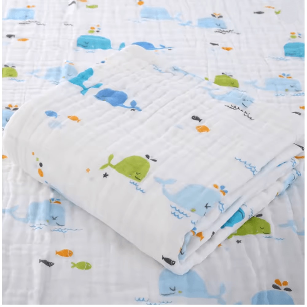 PureGauze Cotton Baby Bath Towel Four Layer Muslin Swaddle Blanket 7