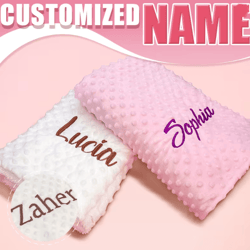 namenest personalized baby blanket custom newborn name swaddle