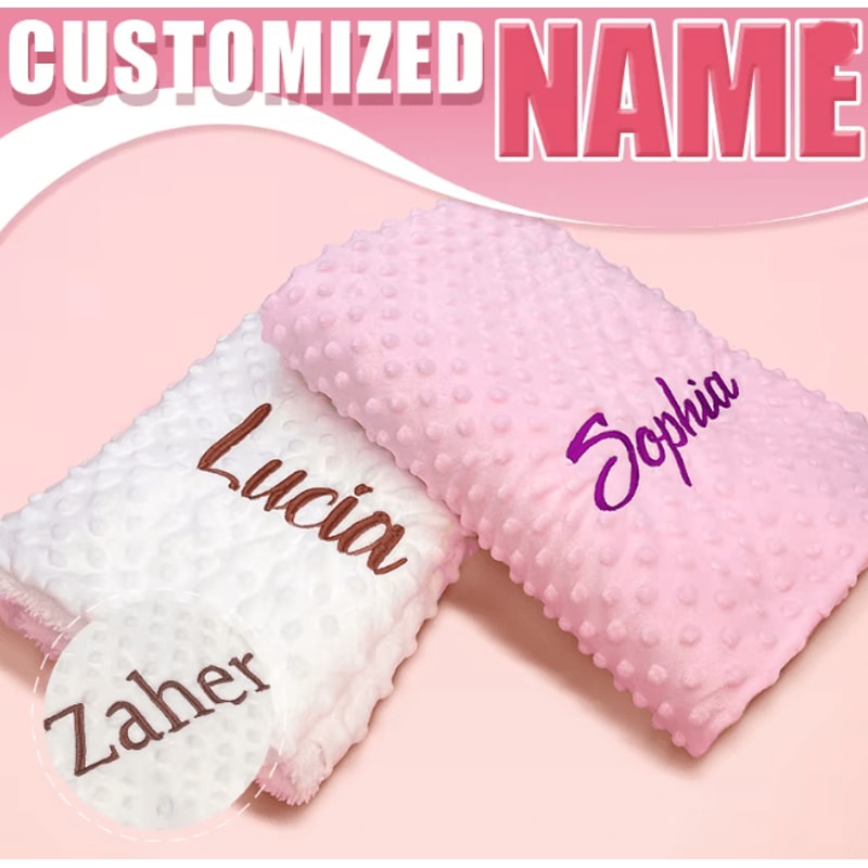 NameNest Personalized Baby Blanket Custom Newborn Name Swaddle 0