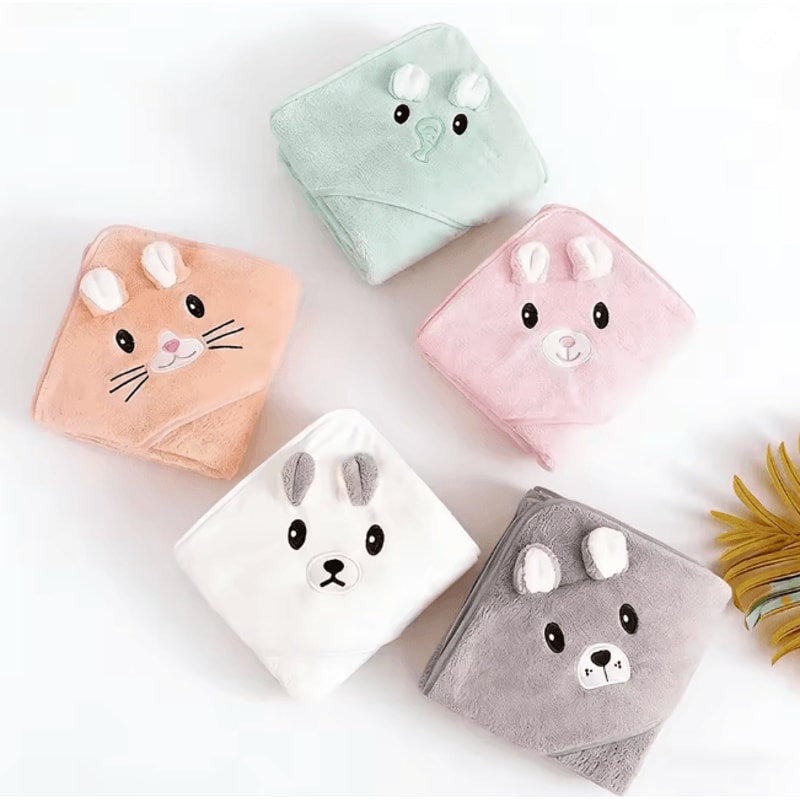 SnuggleHood Coral Fleece Baby Bath Towel Hooded Swaddle Wrap 0