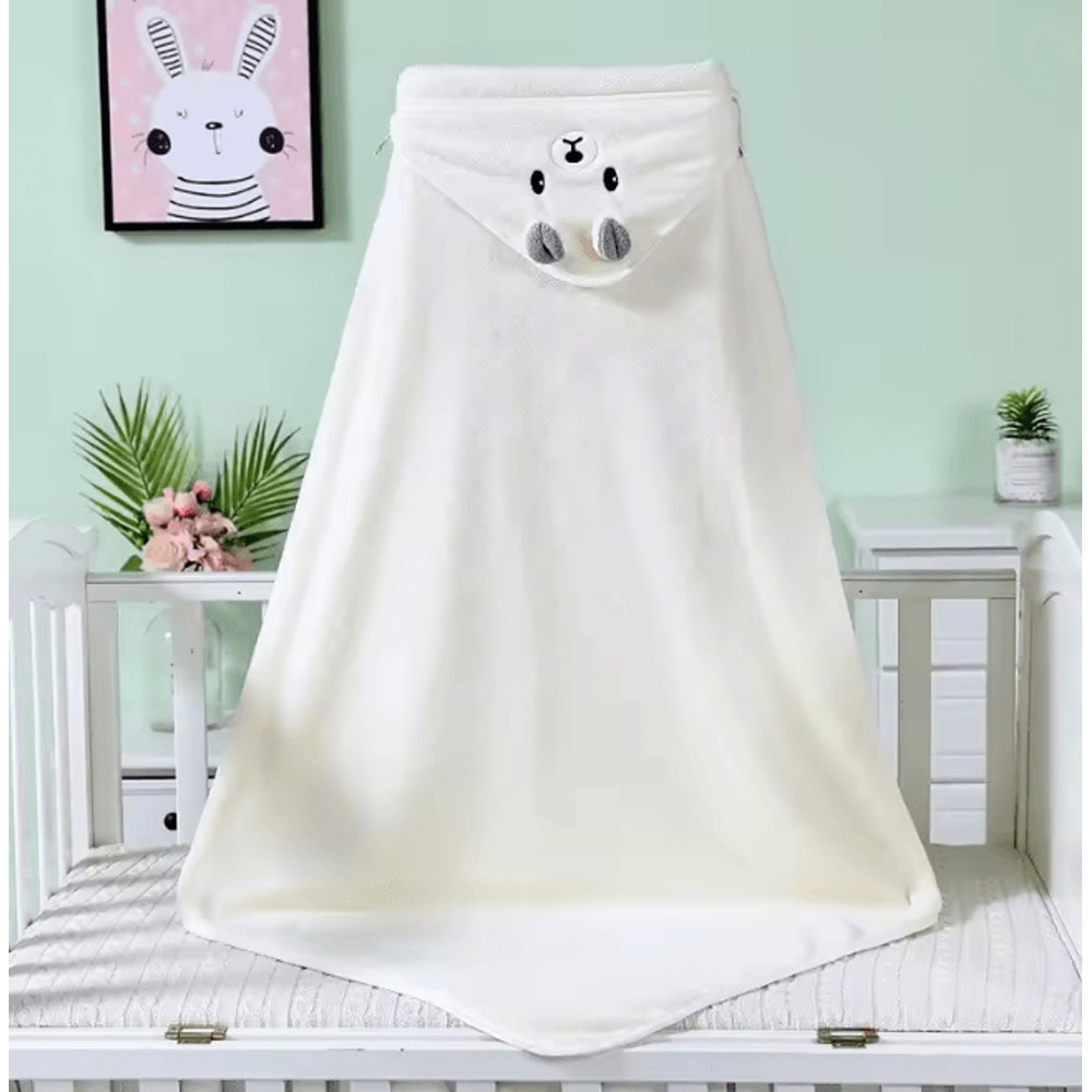 SnuggleHood Coral Fleece Baby Bath Towel Hooded Swaddle Wrap 4