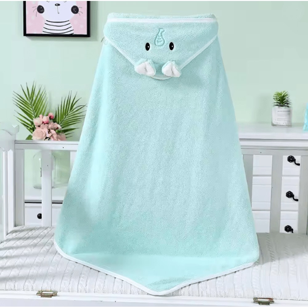 SnuggleHood Coral Fleece Baby Bath Towel Hooded Swaddle Wrap 6