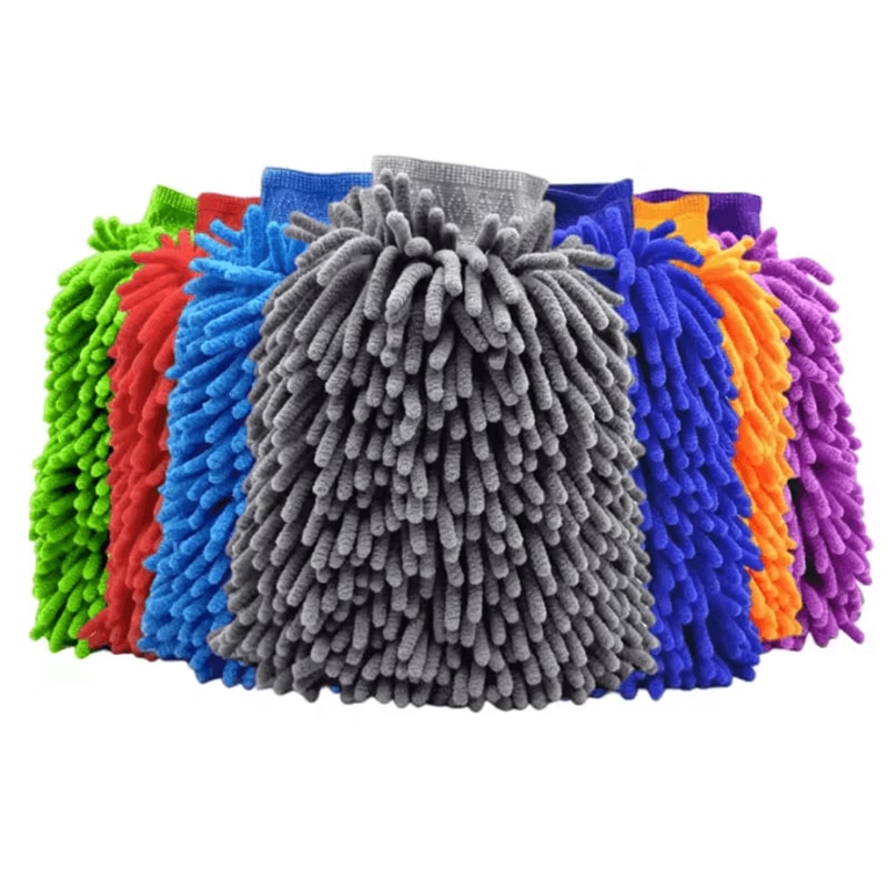 DualSoft Microfiber Car Wash Mitt Double Sided Chenille Glove 0