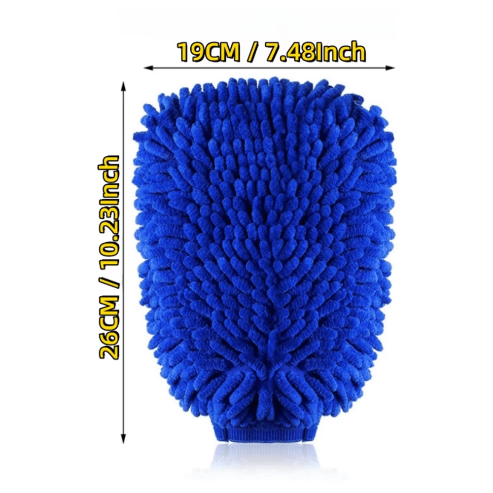 DualSoft Microfiber Car Wash Mitt Double Sided Chenille Glove 1