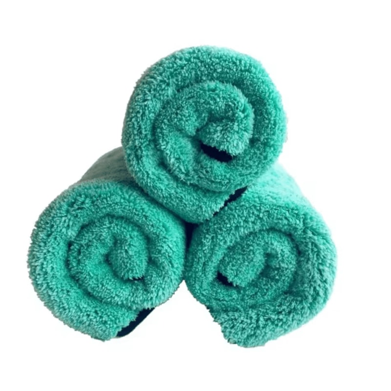 PlushPro 1400GSM Microfiber Car Drying Towel Deluxe Coral Fleece Cloth 1
