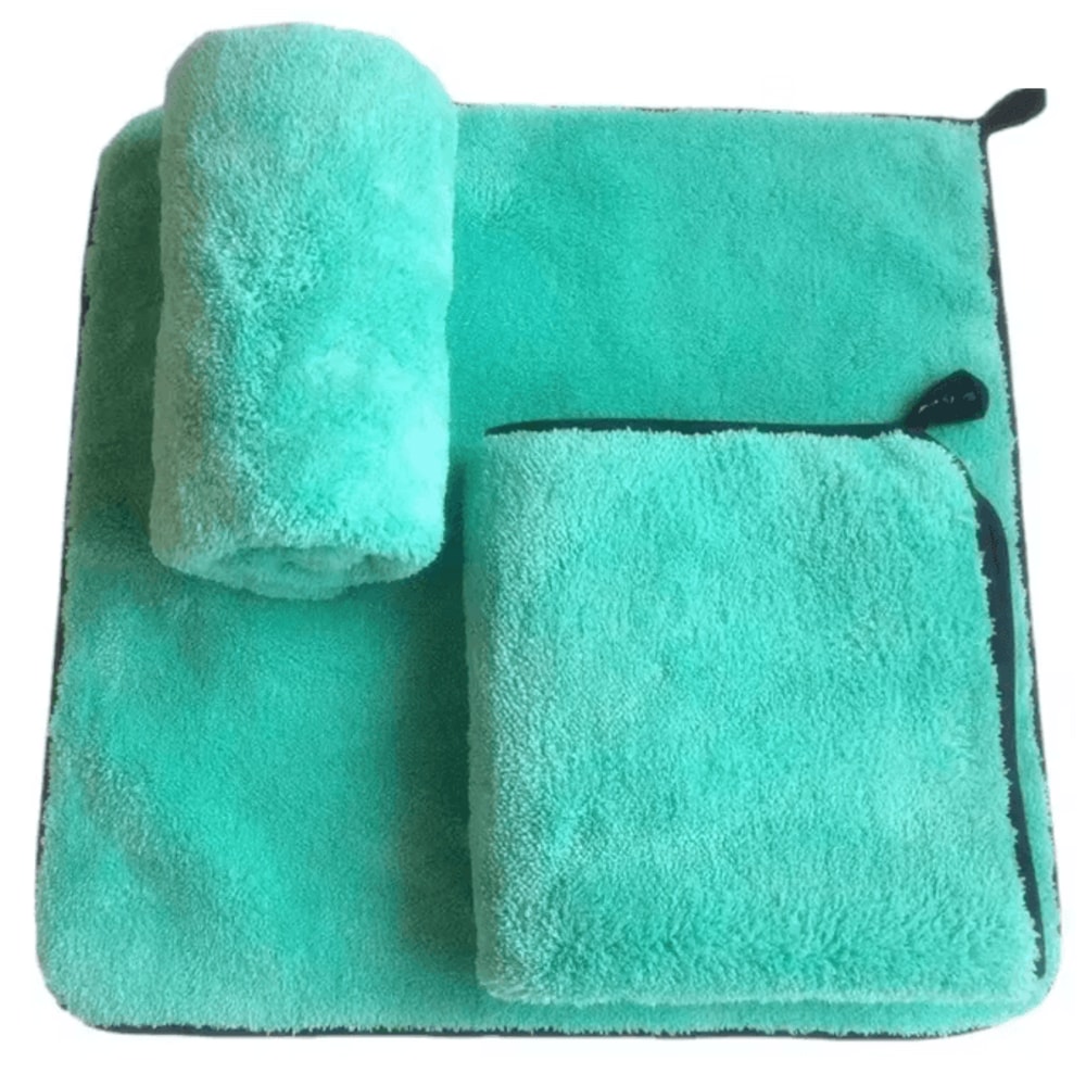 PlushPro 1400GSM Microfiber Car Drying Towel Deluxe Coral Fleece Cloth 2