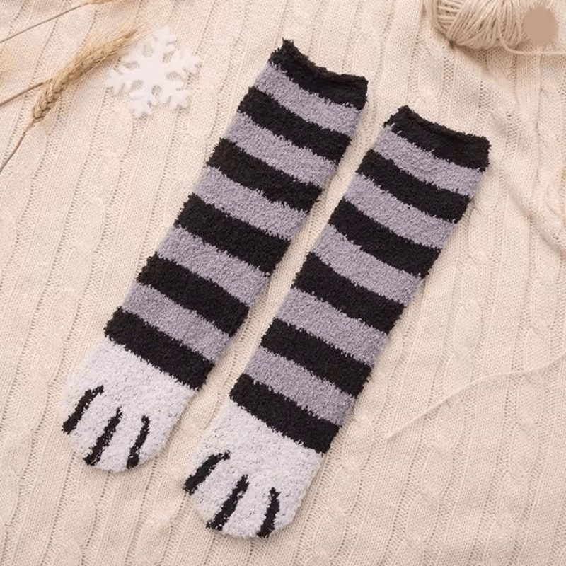 CozyPaws Women Winter Fuzzy Cat Paw Socks 3
