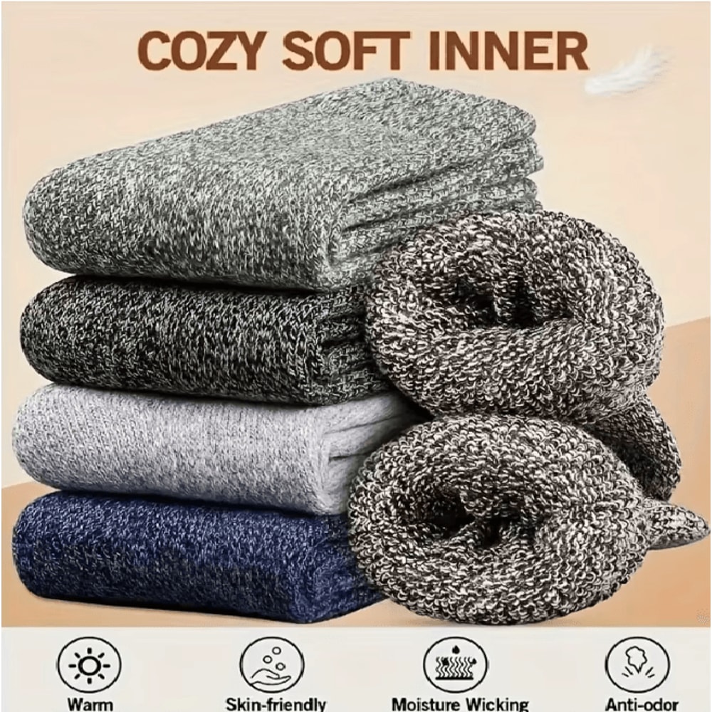 ThermaStride Mens Winter Warm Thick Towel Socks 1