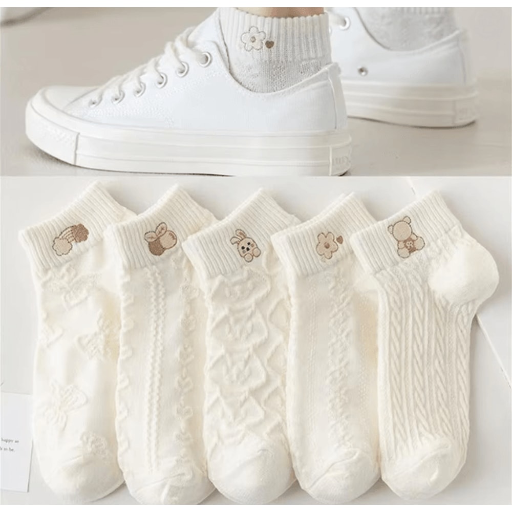 SunnySteps Women Cute Ankle Socks 5 Pair Pack 0