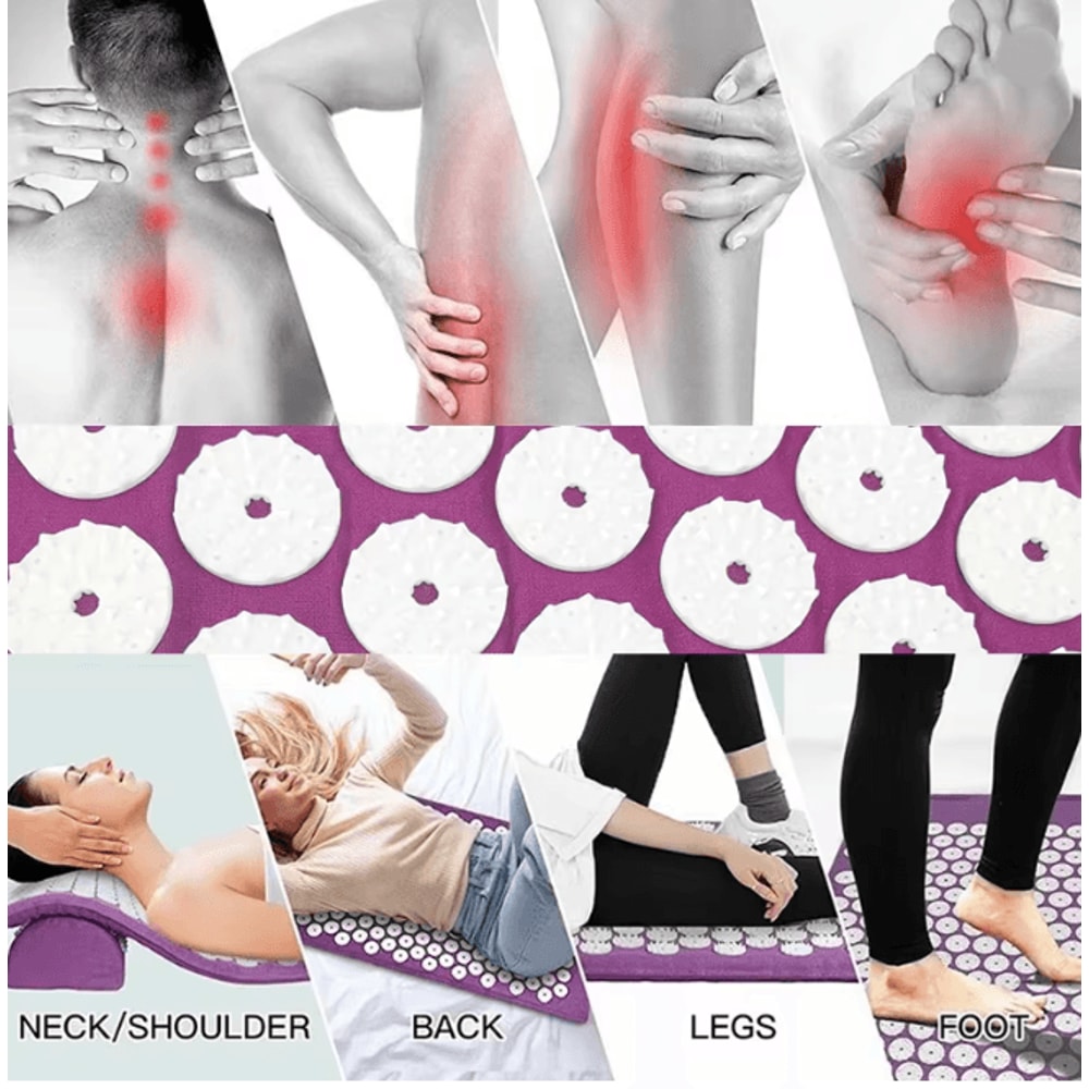 RelaxPoint Yoga Acupressure Massage Pad For Neck Back And Feet 2