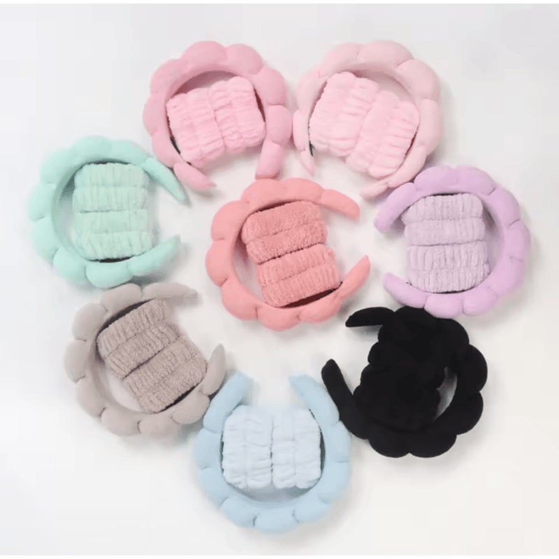 GlowSpa Microfiber Spa Headband And Wrist Wash Set 0