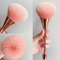 LuxeGlow Rose Gold Fan Makeup Brush For Highlight And Powder 0