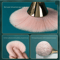 LuxeGlow Rose Gold Fan Makeup Brush For Highlight And Powder 2