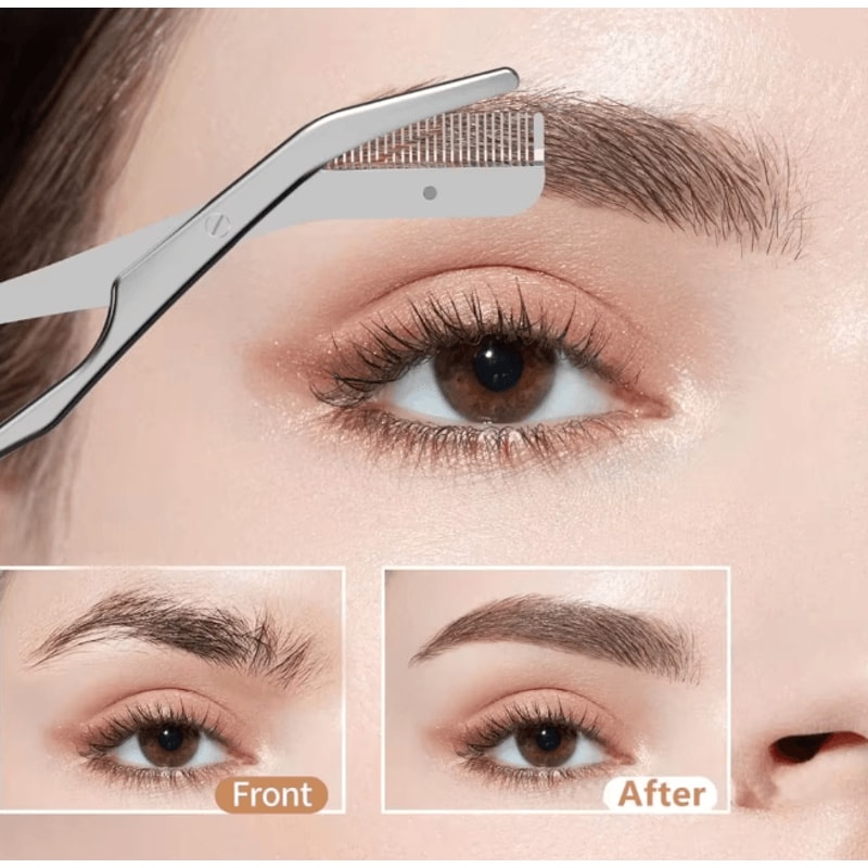 PrecisionPro Stainless Steel Eyebrow Scissors With Comb 1
