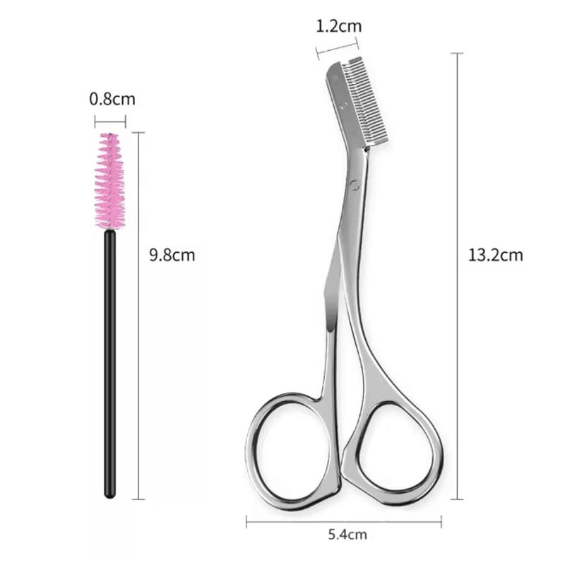 PrecisionPro Stainless Steel Eyebrow Scissors With Comb 3
