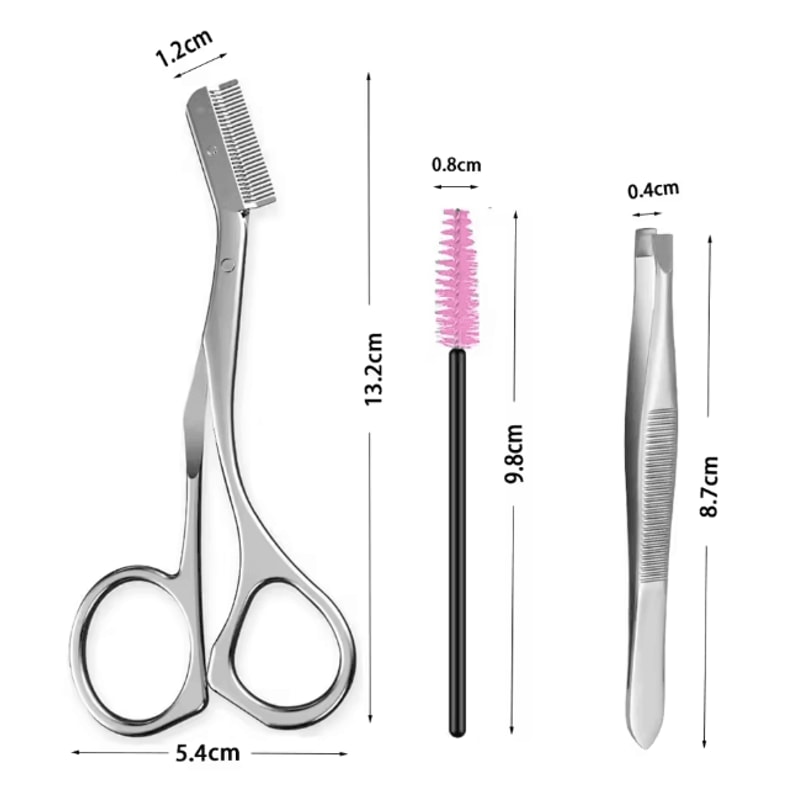 PrecisionPro Stainless Steel Eyebrow Scissors With Comb 4