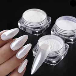 aurora pearl chrome nail powder for mirror shine finish