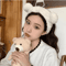 CozyBear Plush Makeup Headband For Face Washing And Skincare 2
