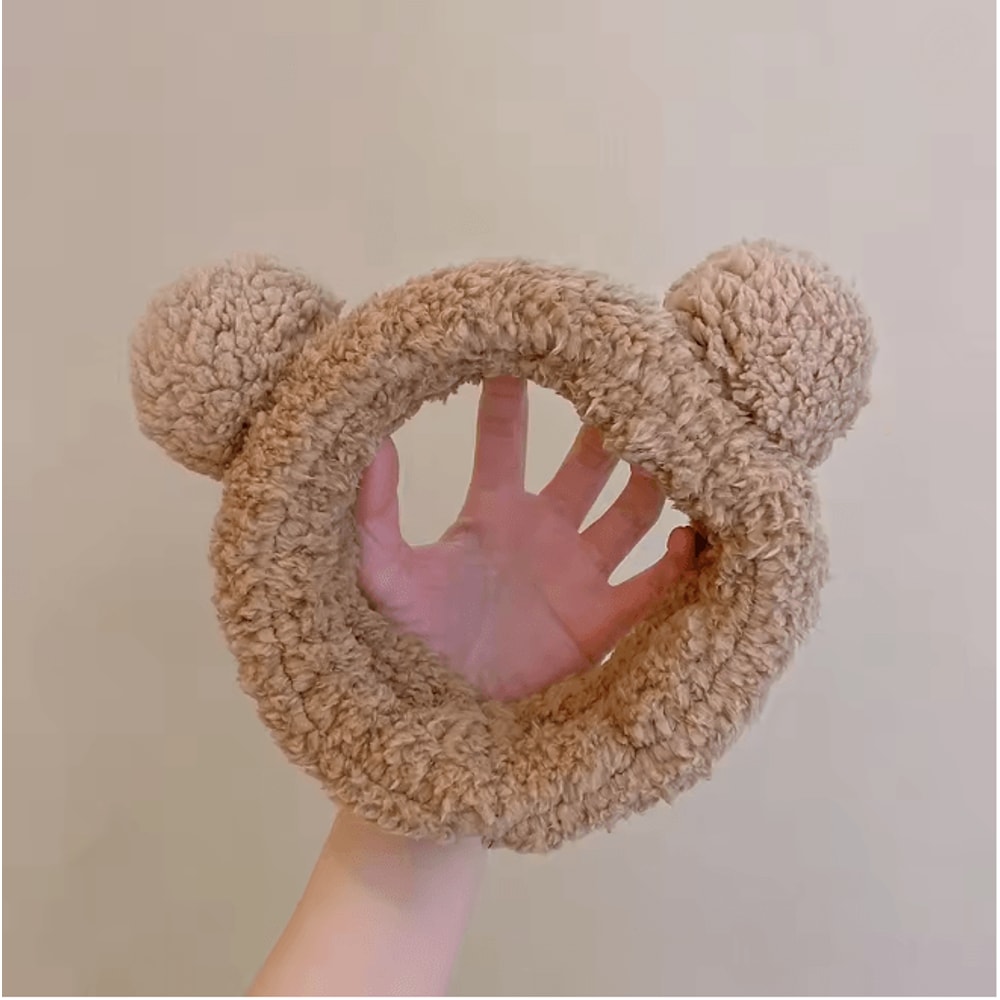 CozyBear Plush Makeup Headband For Face Washing And Skincare 3