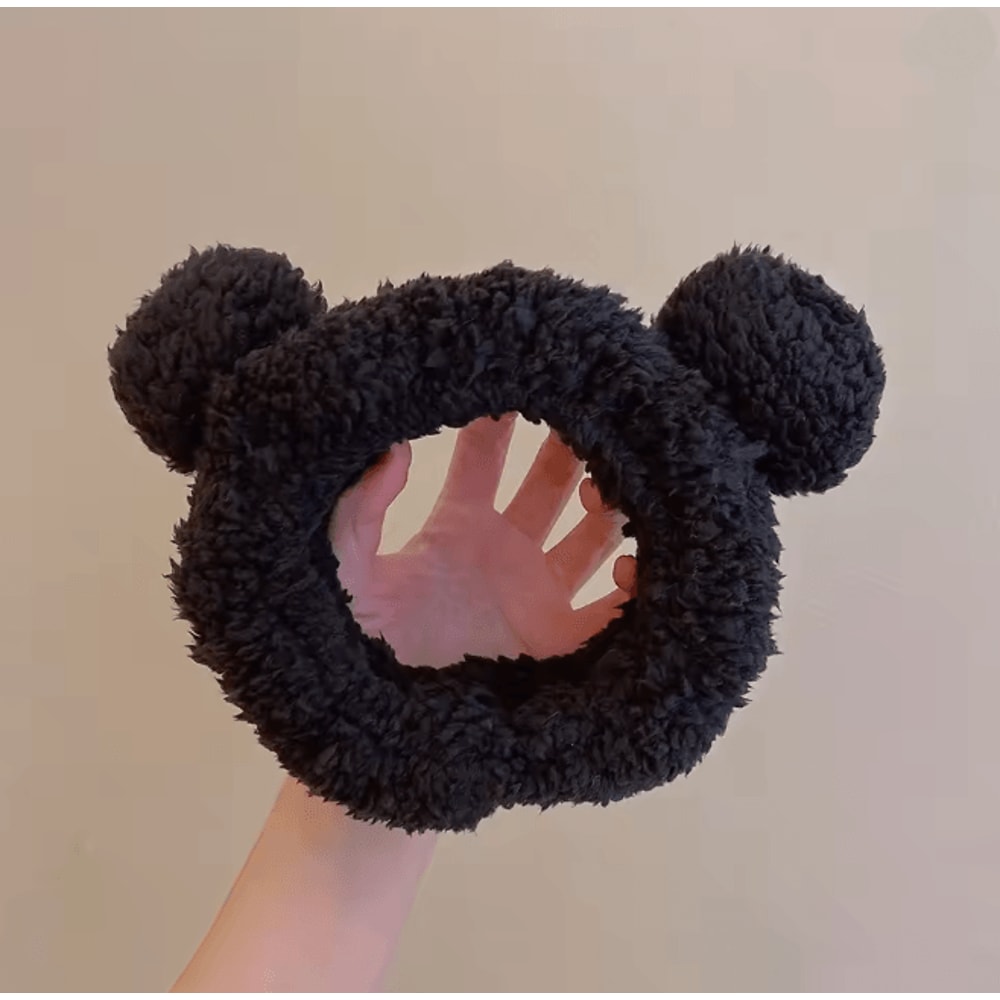 CozyBear Plush Makeup Headband For Face Washing And Skincare 6